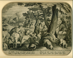 VADÁSZJELENET  érdekes Rézmetszet XVII Sz. C. Galle, Képméret  27*21 Cm , Paszpartuban  /  HUNTING SCENE Intr. Copper Et - Prints & Engravings