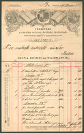 PEST 1871. Dona Döme Főraktára Fejléces, Céges Számla Okmánybélyegekkel  /  Döme Dona Central Warehouse Corp. Bill Stamp - Lettres & Documents