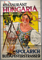 RESTAURANT HUNGARIA  SPOLARICH  Plakát 1929. Sign Réz-Várady. Plakatkunstdruck Eckert. 150*100 Cm Ca. ! Jó állapotban!   - Unclassified