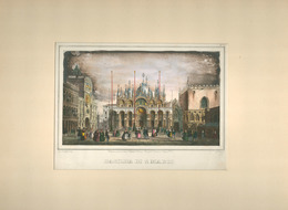 VELENCE Szép Litográfia, Paszpartuban, XIX Sz Közepe.  Képméret 21*14 Cm  /  VENICE Nice Litho Middle Of 19 C - Prenten & Gravure