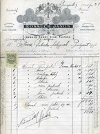 KOSSUCH János, Üveg és Edény Raktár , Céges, Fejléces Számla 1899.  /  Glass And Pottery Warehouse Corp. Letterhead Bill - Unclassified