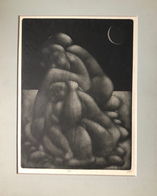 Tot Amerigo (1909–1984): Kavicsasszonyok. Rézkarc , Szignós 4/50 Képméret 40*24 Cm  /  Pebble Women Copper Etching Signe - Zonder Classificatie