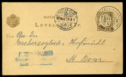 1899. Díjjegyes Levlap Kisczell-Parndorf Mozgóposta Bélyegzéssel  /  Stationery P.card Kiscell-Parndorf TPO Pmk - Used Stamps