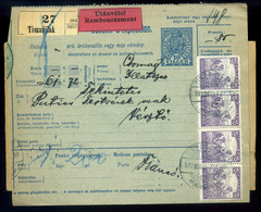 TISZAUJLAK 1918. Csomagszállító Vésztőre Küldve áatadó Vevénnyel  /  Parcel P.card To Vésztő, Receipt - Gebruikt