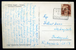 HUSZT 1943. Képeslap, Szép, Kétnyelvű, Keretes Bélyegzéssel  /  Vintage Pic. P.card Nice Bilingual Framed Pmk - Lettres & Documents