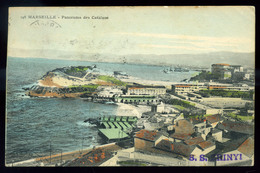 MARSEILLE 1906. Képeslap S.S. ZRÍNYI Hajóbélyegzéssel Fiuméba Küldve  /  Vintage Pic. P.card S.S. Zrínyi Naval Pmk Tu Fi - Gebruikt