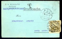 MATEÓC 1920. Céges Levlap Alsókubinba Küldve, Portózva  /  Corp. P.card To Alsókubin, Postage Due - Oblitérés