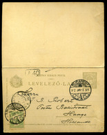 BUDAPEST 1902. Kiegészített, Dupla, Válaszos Díjjegyes Lap Hollandiába Küldve  /   Uprated Double Reply Stationery Card  - Used Stamps