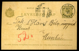ILOSVA 1908. Díjjegyes Levlap Munkácsra Küldve  /  Stationery P.card To Munkács - Oblitérés