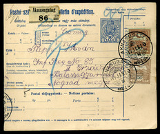 AKNASUGATAG 1917. Csomagszállító Balassagyarmatra Küldve  /  Parcel P.card To Balassagyarmat - Used Stamps