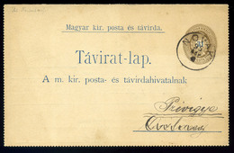 NOVÁK 1895. Zárt Díjjegyes Táviratlap Privigyére Küldve  /  Sealed Stationery Telegraph Card To Privigye - Oblitérés