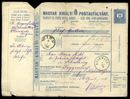 GYARMATA 1876. 10Kr Postautalvány Németországba Küldve, Ritka!  /  10 Kr Postal Money Order To Germany Rare - Gebruikt