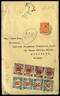1922. Levél Angliából Budapestre Küldve, 8 Bélyeges, Dekoratív Portózással  /  Letter From England To Budapest 8 Stamp D - Lettres & Documents