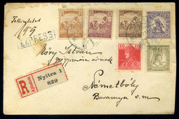 NYITRA 1918.11. Expressz Ajánlott Vegyes Bérmentesítésű Levél Németbólyba Küldve  /  Express Reg. Mix. Frank. Letter To  - Used Stamps