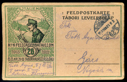 I. VH. Grafikus Tábori Posta Levlap  /  WW I. Graphical FPO P.card - Used Stamps