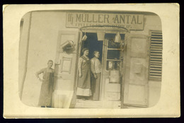 MÓR 1914. Müller Antal Épület és íiszmű Bádogos üzlete, Fotós Képeslap  /  Antal Müller Building And Decoration Tinsmith - Hongrie