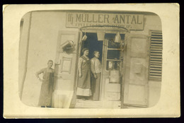 MÓR 1914. Müller Antal Épület és íiszmű Bádogos üzlete, Fotós Képeslap  /  Antal Müller Building And Decoration Tinsmith - Hungary