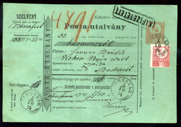 TEMESVÁR 1874. Kiegészített Díjjegyes Posta Utalvány Budapestre Küldve  /  Uprated Stationery Postal Money Order To Buda - Oblitérés