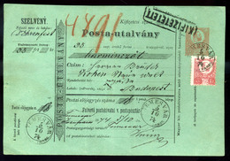 TEMESVÁR 1874. Kiegészített Díjjegyes Posta Utalvány Budapestre Küldve  /  Uprated Stationery Postal Money Order To Buda - Used Stamps