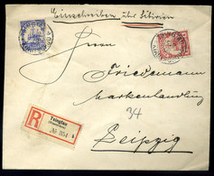 KÍNA Tsingtau 1908. Ajánlott Levél Lipcsébe Küldve  /  CHINA Reg. Letter To Leipzig - Covers & Documents