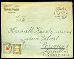1918.11. Levél Bécsből Pozsonyba Küldve 30f+10f Portózással  /  Letter From Vienna To Pozsony 30f+10f Postage Due - Gebruikt