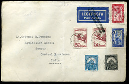 BUDAPEST 1931. Dekoratív Légi Levél Indiába Küldve! Ritka Darab!  /  Decorative Airmail Letter To India Rare Piece - Brieven En Documenten