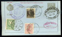 TEMESVÁR 1921. Zárt Díjjegyes Lap, Vegyes Bélyegekkel  /  Sealed Stationery Card Mix. Stamps - Covers & Documents