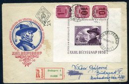 1950. Bem Blokk Ajánlott FDC Portózva!  /  Bem Block Reg. FDC Postage Due - Brieven En Documenten