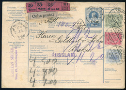 AUSZTRIA Wien 1907. Csomagszállító 5K25h Bérmentesítéssel Oroszországba, Bakuba Küldve Küldve. Ritka Darab!  /  1907 Par - Brieven En Documenten