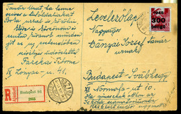 BUDAPEST 1946.01. Helyi Ajánlott Levlap Egybélyeges Bérmentesítéssel  /  Local Reg. P.card Single Stamp Frank. - Lettres & Documents