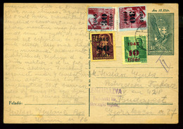 BUDAPEST 1945.09. Kiegészített,helyi Infla Díjjegyes Levlap Börtön Cenzúrával  /  Uprated Local Infla Stationery P.card  - Lettres & Documents