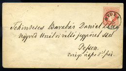 GYULA 1869. Szép 5 Kr-os Díjjegyes Boríték Pestre  /  Nice 5 Kr Stationerycov. To Pest - Used Stamps