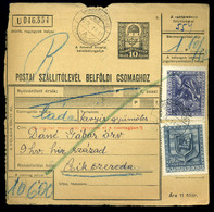 HOMORÓDSZENTPÁL / Sânpaul  1943. Csomagszállító Csíkszeredára Küldve Katonai Alakulathoz  /  Parcel P.card To Csíkszered - Brieven En Documenten