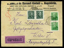 BUDAPEST 1937. Expressz  Levél, Kedvezményes Tarifával Arcképek 2*50f+2*6f-rel Bécsbe Küldve  /  Express Letter Discount - Brieven En Documenten