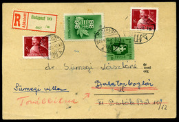 BUDAPEST 1948. Helyi, Ajánlott Levlap, Továbbküldve Balatonboglárra  /  Local Reg. P.card Forwarded To Balatonboglár - Brieven En Documenten