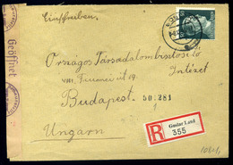 NÉMETORSZÁG Goslar , Ajánlott Cenzúrázott Levél Budapestre  /  GERMANY Reg. Cens. Letter To Budapest - Brieven En Documenten