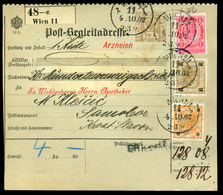 BÉCS 1902. Csomagszállító, Perfin  Bélyegekkel Samobor-ba Küldve  /  VIENNA Parcel P.card, Perfin Stamps To Samobor - Oblitérés