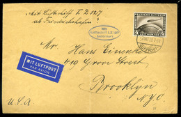 NÉMETORSZÁG 1928. Zeppelin Levél New Yorkba Küldve  /  GERMANY Zeppelin Letter To New York - Lettres & Documents