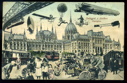BUDAPEST  Országház A Jövőben 1910. Régi Képeslap  /  Parliament In The Future Vintage Pic. P.card - Hongarije