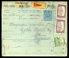 KRASICA 1918. Csomagszállító, Ritka ,kétnyelvű Postaügynökégi Bélyegzéssel  /  Parcel P.card Rare Bilingual Postal Agenc - Oblitérés