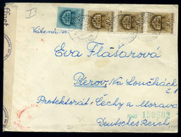 SZEREDNYE 1941. Cenzúrázott Levél, Kétnyelvű Bélyegzéssel Prerov-ba Küldve  /  Cens. Letter Bilingual Pmk To Prerov - Covers & Documents