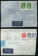UNGVÁR , HUSZT  1940-41. 5 Db Légi Levél Az USA-ba Ill Svájcba Küldve, Ritka Tétel!  /  5 Airmail Letters To USA And Swi - Brieven En Documenten