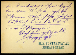 MURASZOMBAT 1871. 2Kr Díjjegyes M.K. Postahivatal Muraszombat Bélyegzéssel  /  2 Kr Stationery Hun. Roy. Post Office Mur - Slovenië