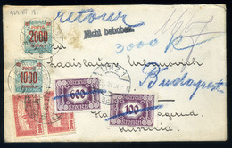 BUDAPEST 1924. Levél Ausztriáből Visszaküldve, Kettős Portózással! Dekoratív Darab!  /  Letter Returned From Austria Dou - Covers & Documents