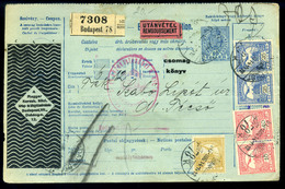 BUDAPEST 1915. Céges, Utánvételes Csomagszállító Técsőre Küldve, Csatolt Vevénnyel /  Corp, COD Parcel P.card To Técső A - Gebruikt