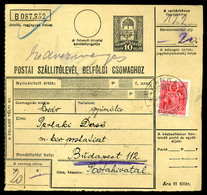 ZÁNKA 1942. Kedvezményes Csomagszállító Budapestre Küldve  /  Discount Parcel P.card To Budapest - Lettres & Documents