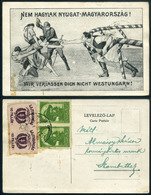 NYUGAT MAGYARORSZÁG Irredenta Képeslap Lajtabánság Bélyegekkel Szombathelyre Küldve  /  WESTERN HUNGARY Irredente Vintag - Covers & Documents