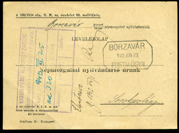 BORZAVÁR 1942. NÉPMOZGALMI NYILVÁNTARTÓ LEVLAP POSTAÜGYNÖKSÉGI BÉLYEGZÉSSEL  /  PEOPLE'S MOVEMENT REGISTRY P.CARD POSTAL - Covers & Documents