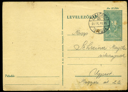 TARACKÖZ 1944. Díjjegyes Lap, Kétnyelvű  Bélyegzéssel  /  Stationery Card Bilingual Pmk - Brieven En Documenten