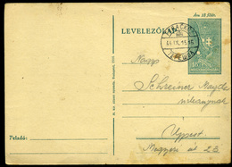 TARACKÖZ 1944. Díjjegyes Lap, Kétnyelvű  Bélyegzéssel  /  Stationery Card Bilingual Pmk - Covers & Documents